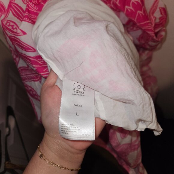 FARM Rio Tropical Woodcut Pink Maxi Dress L - Picture 8 of 9